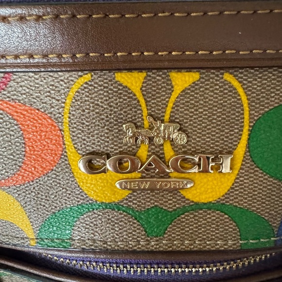 Coach Rowan Satchel In Rainbow Signature Canvas - Picture 3 of 16